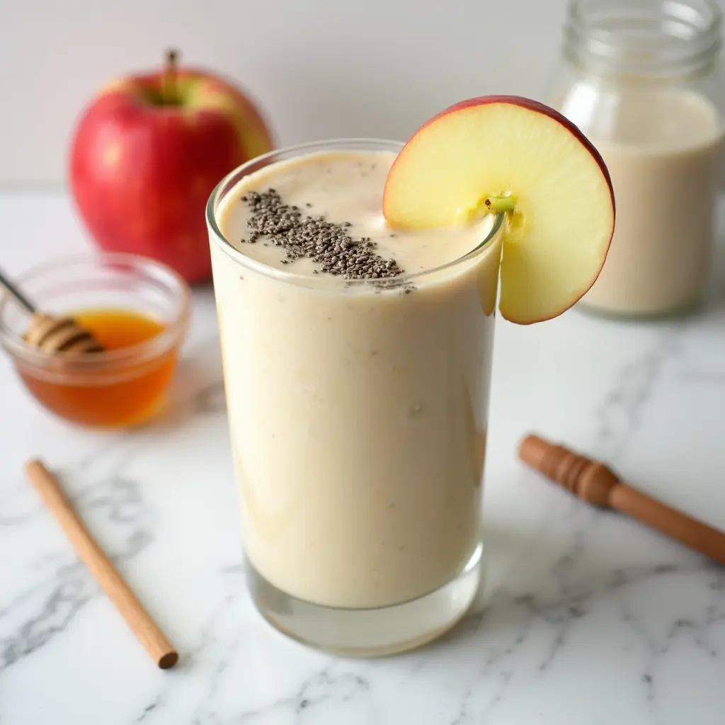 Refreshing apple breakfast smoothie with chia seeds, a nutritious apple breakfast recipe