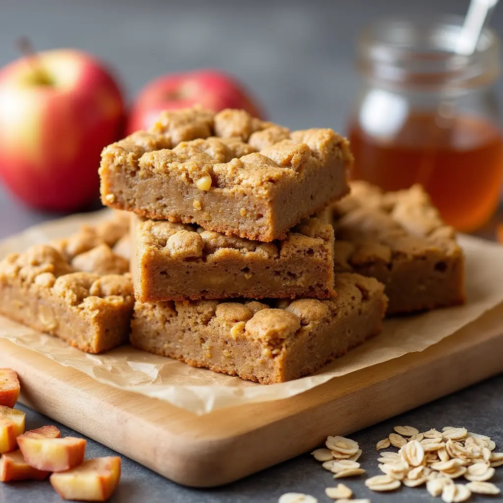 Baked apple breakfast bars, a healthy apple breakfast dish perfect for a quick and energizing meal.