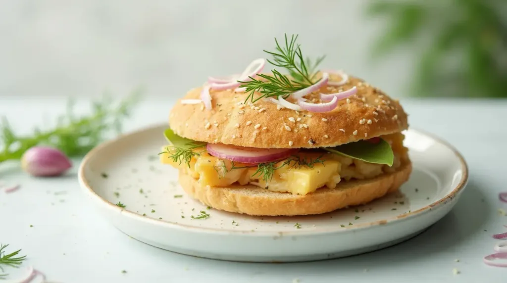 Presenting the delicious Matjesbrötchen recipe with fresh Matjes herring in a crusty roll