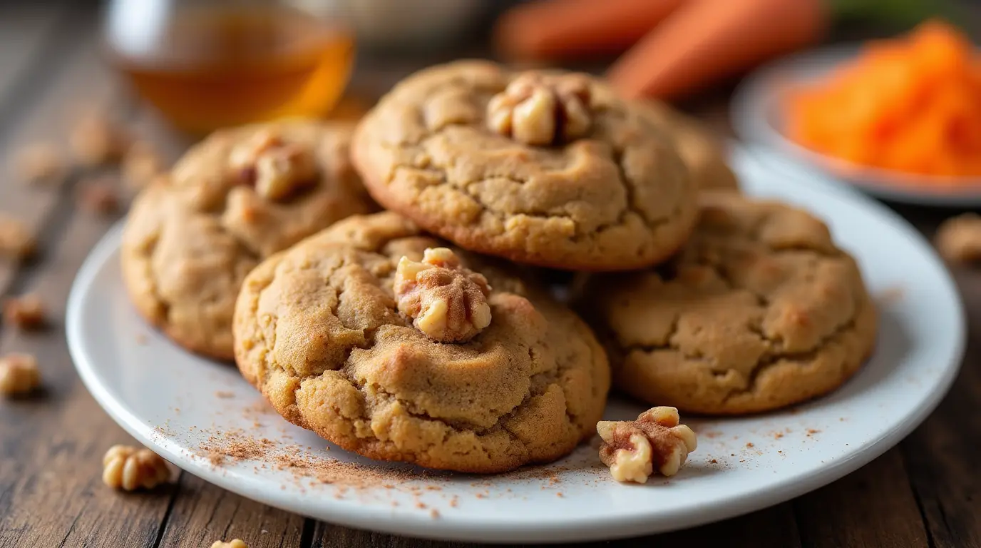 Preparing carrot cake cookies dough with shredded carrots and oats, showing the cooking process for a healthy carrot cake cookies recipe