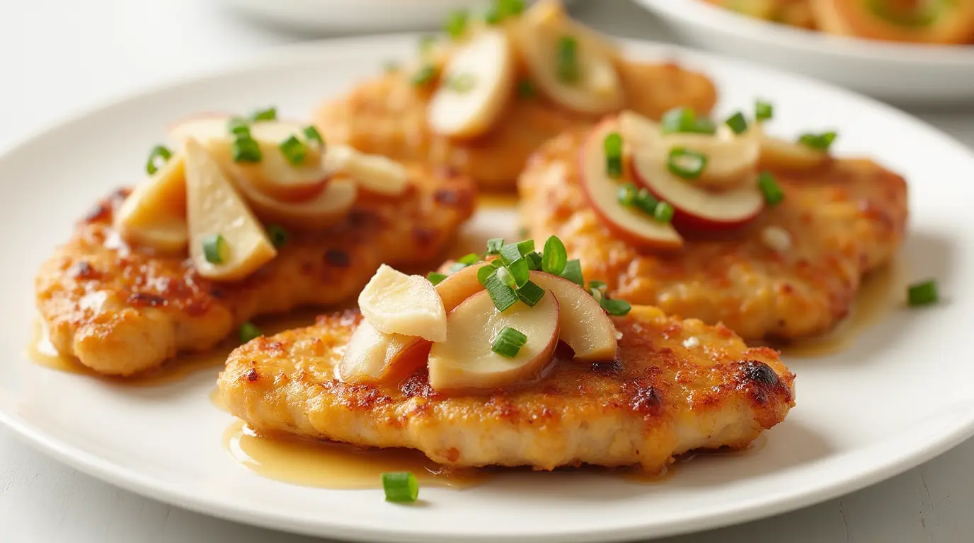 Apple and Honey-Glazed Chicken Tenders Recipe: A sweet and savory dish served in a modern, simple style