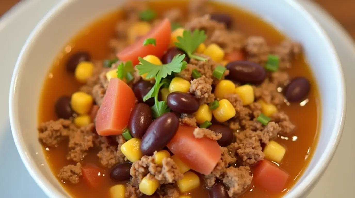 Taco Soup Frios Recipe - A hearty and delicious bowl of taco soup with rich flavors.