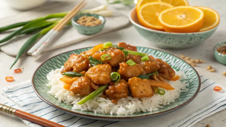 Panda Express Orange Chicken recipe served beautifully on a plate, showcasing vibrant colors and fresh ingredients.